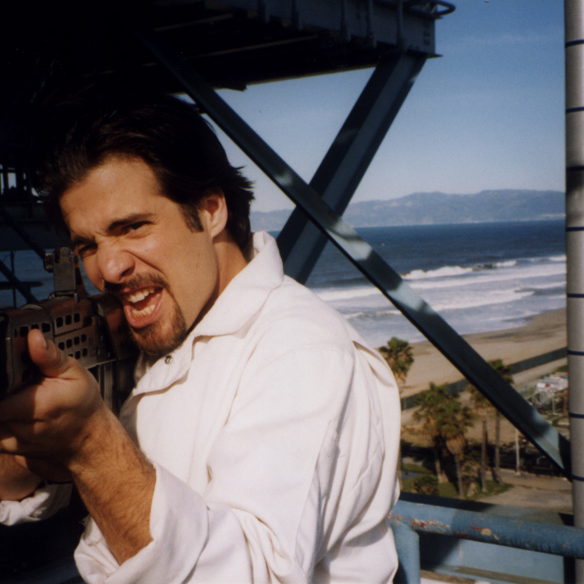 JD Roberto in an action scene on scaffolding